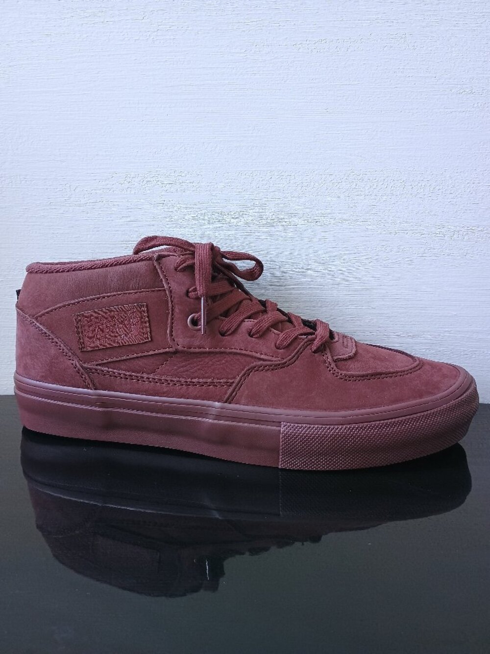 Vans Men's Skate Half Cab Leather Sneaker in Cool & Unique Mono Chocolate